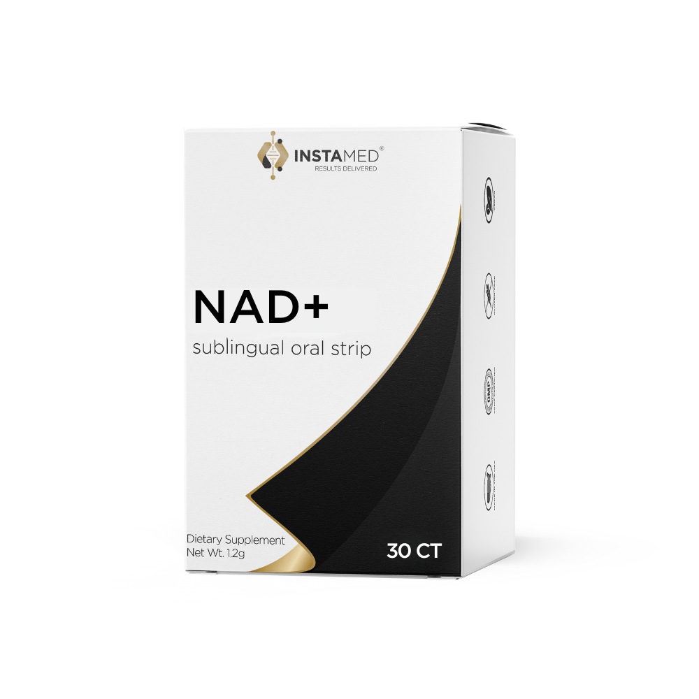 InstaMed Energy NAD+ oral dissolving peptide strip box
